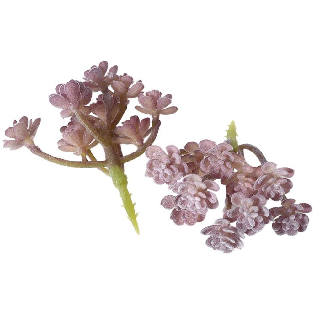 Succulent Arrangement Mini - PVC Kaplı Mor Yapay Sukulentler Küçük