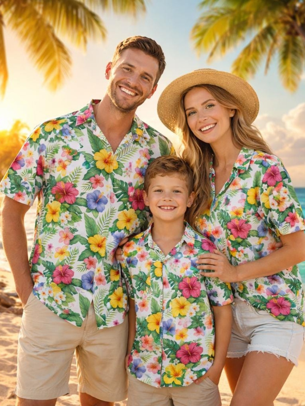 Plant Parent Clothing - Yaz Çocuk Gömleği Tropikal Bitkiler Grafik