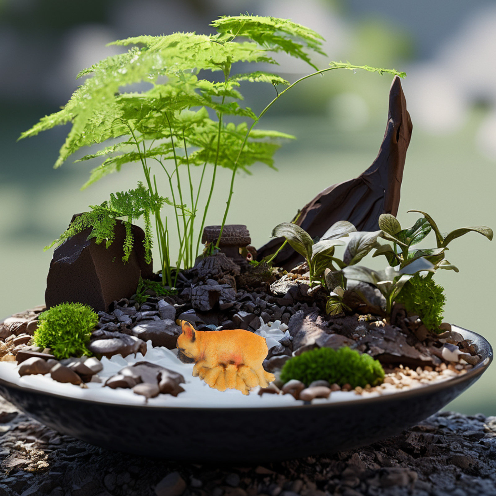 Gerçekçi Mini Fransız Bulldog  - Succulent Arrangement Mini incelemesi ve fiyatı
